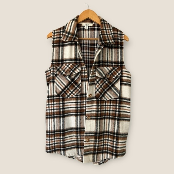 C By One Jackets & Blazers - C By One Plaid Buttoned Vest